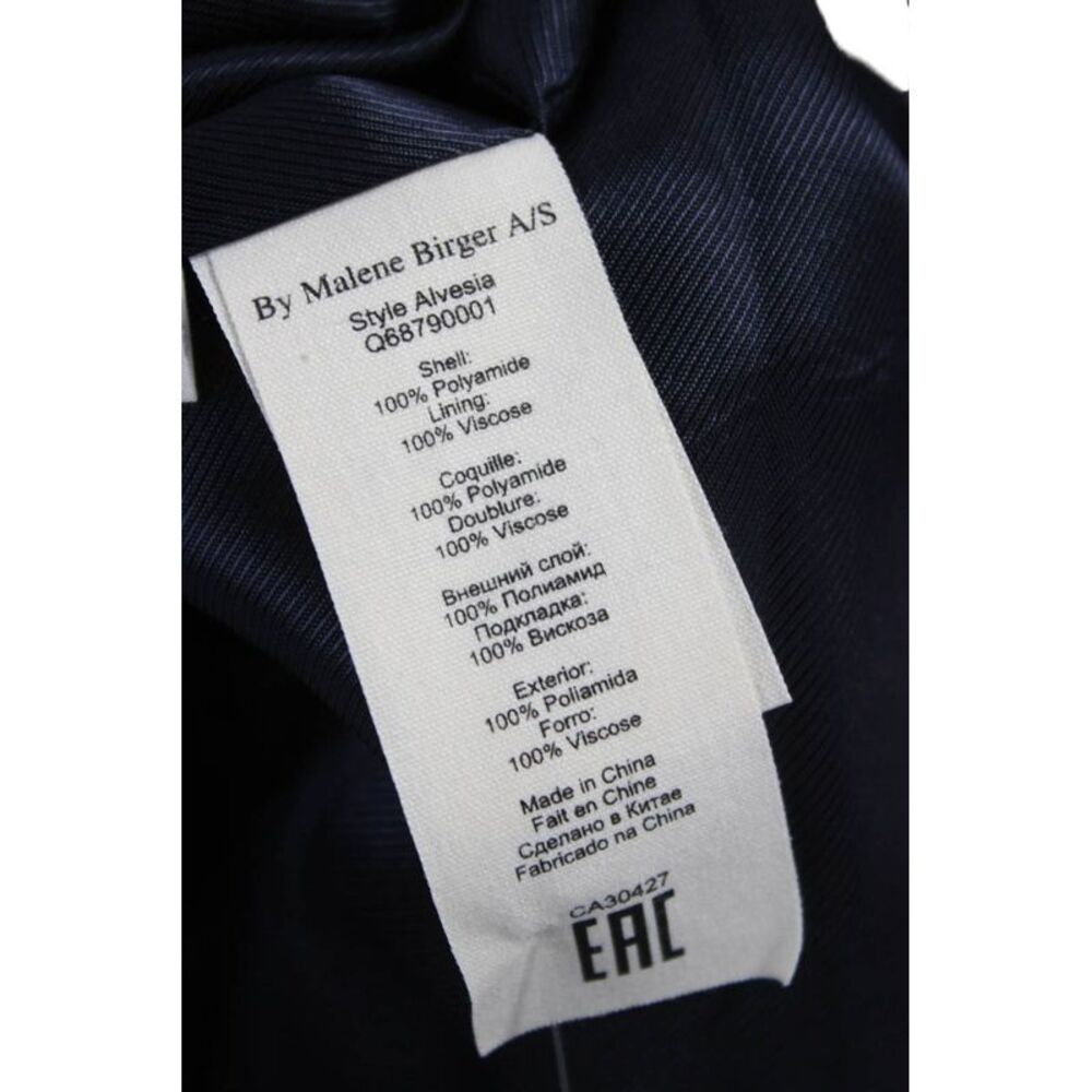 Vince Women Collared Shirt Blazer Long Sleeve Blue Polyamide Size L - Picture 10 of 10